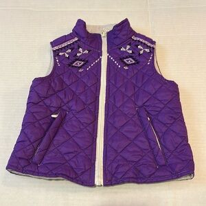 Cowgirl Hardware Embroidered Quilted Purple Vest size 2T